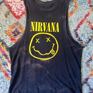 NIRVANA Black and Yellow Tank Top